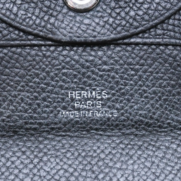 HERMES エルメス 財布 コインケース 小銭入れ バスティア A刻印 ヴォーエプソン シルバー金具 ブラック 美品 中古 4a006648