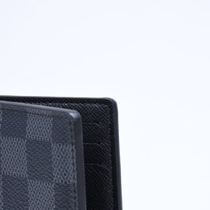 極美品 LOUIS VUITTON ルイ ヴィトン オーガナイザードゥポッシュ カードケース KTイニシャル入り ダミエ ブラック N63143 中古 4a006568