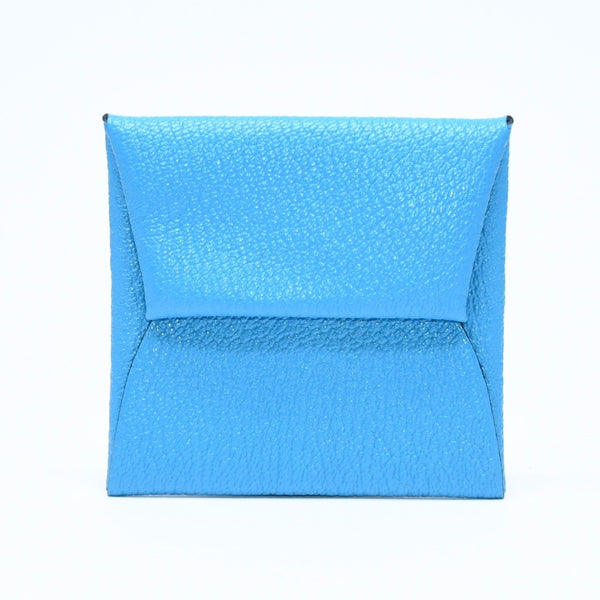 極美品 HERMES エルメス バスティア コインケース 財布 小銭入れ S刻印 ニューブルージーン シェーブル 中古 4a006767