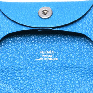 極美品 HERMES エルメス バスティア コインケース 財布 小銭入れ S刻印 ニューブルージーン シェーブル 中古 4a006767