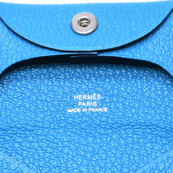 極美品 HERMES エルメス バスティア コインケース 財布 小銭入れ S刻印 ニューブルージーン シェーブル 中古 4a006767