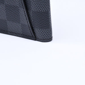 極美品 LOUIS VUITTON ルイ ヴィトン オーガナイザードゥポッシュ カードケース KTイニシャル入り ダミエ ブラック N63143 中古 4a006568