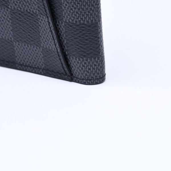 極美品 LOUIS VUITTON ルイ ヴィトン オーガナイザードゥポッシュ カードケース KTイニシャル入り ダミエ ブラック N63143 中古 4a006568