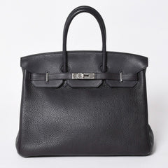 極美品 HERMES エルメス BIRKIN バーキン35 パープル系 シルバー金具 T刻印 トリヨンクレマンス ハンドバッグ 中古 4a006581