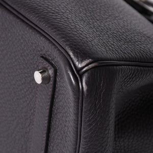 極美品 HERMES エルメス BIRKIN バーキン35 パープル系 シルバー金具 T刻印 トリヨンクレマンス ハンドバッグ 中古 4a006581
