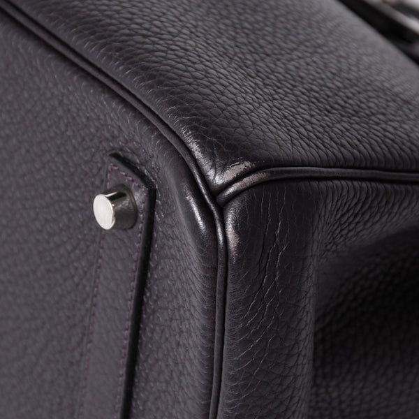 極美品 HERMES エルメス BIRKIN バーキン35 パープル系 シルバー金具 T刻印 トリヨンクレマンス ハンドバッグ 中古 4a006581