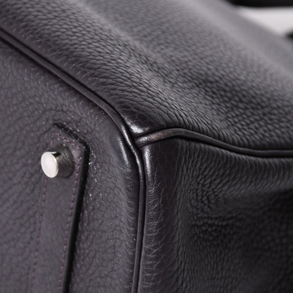 極美品 HERMES エルメス BIRKIN バーキン35 パープル系 シルバー金具 T刻印 トリヨンクレマンス ハンドバッグ 中古 4a006581