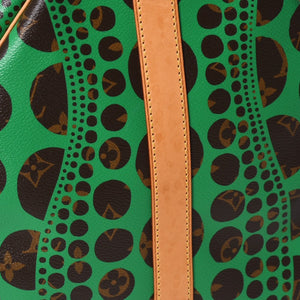 極美品 LOUIS VUITTON ルイヴィトン モノグラム パンプキン キーポルバンドリエール 55 グリーン 2WAY ボストンバッグ 草間彌生 M40696 中古 4a006596