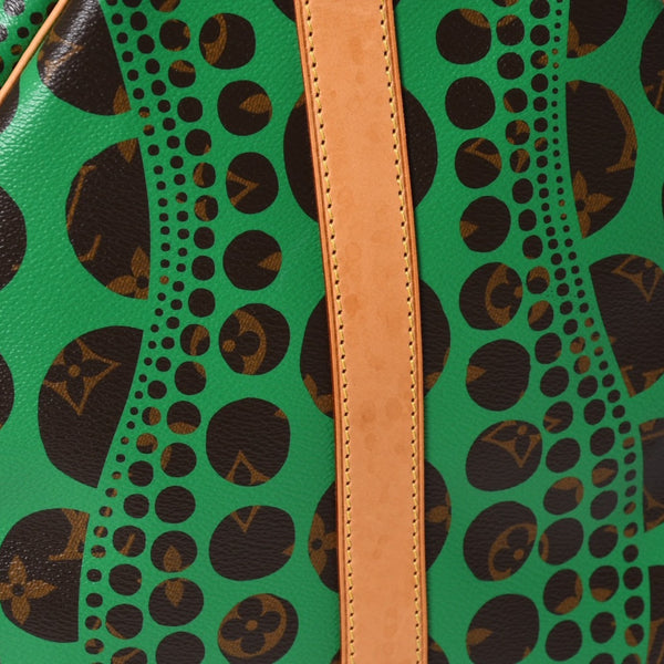 極美品 LOUIS VUITTON ルイヴィトン モノグラム パンプキン キーポルバンドリエール 55 グリーン 2WAY ボストンバッグ 草間彌生 M40696 中古 4a006596