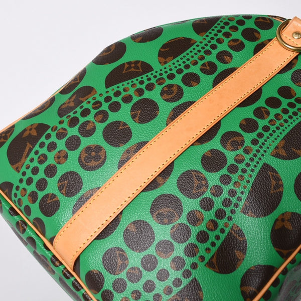 極美品 LOUIS VUITTON ルイヴィトン モノグラム パンプキン キーポルバンドリエール 55 グリーン 2WAY ボストンバッグ 草間彌生 M40696 中古 4a006596