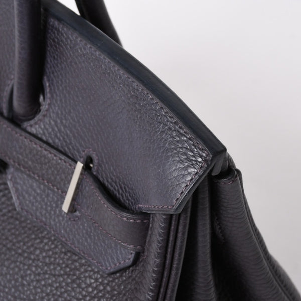 極美品 HERMES エルメス BIRKIN バーキン35 パープル系 シルバー金具 T刻印 トリヨンクレマンス ハンドバッグ 中古 4a006581