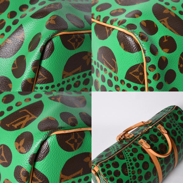 極美品 LOUIS VUITTON ルイヴィトン モノグラム パンプキン キーポルバンドリエール 55 グリーン 2WAY ボストンバッグ 草間彌生 M40696 中古 4a006596