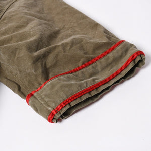 極美品 READYMADE レディメイド ベースボールシャツ 半袖シャツ JAPAN製 コットン オリーブ レッド サイズ3 中古 4a006546