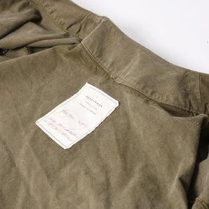 極美品 READYMADE レディメイド ベースボールシャツ 半袖シャツ JAPAN製 コットン オリーブ レッド サイズ3 中古 4a006546