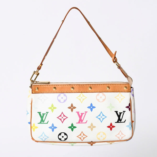 極美品 LOUIS VUITTON ルイヴィトン ポシェット アクセソワール アクセサリーポーチ M92649 モノグラム マルチカラー 村上隆 中古 4a006586