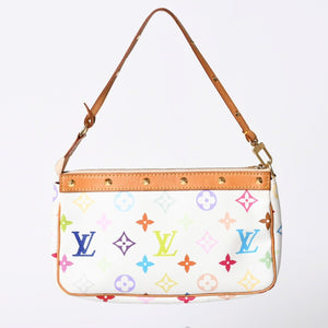 極美品 LOUIS VUITTON ルイヴィトン ポシェット アクセソワール アクセサリーポーチ M92649 モノグラム マルチカラー 村上隆 中古 4a006586
