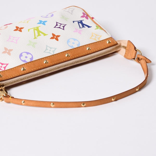 極美品 LOUIS VUITTON ルイヴィトン ポシェット アクセソワール アクセサリーポーチ M92649 モノグラム マルチカラー 村上隆 中古 4a006586