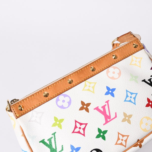 極美品 LOUIS VUITTON ルイヴィトン ポシェット アクセソワール アクセサリーポーチ M92649 モノグラム マルチカラー 村上隆 中古 4a006586