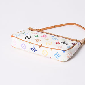 極美品 LOUIS VUITTON ルイヴィトン ポシェット アクセソワール アクセサリーポーチ M92649 モノグラム マルチカラー 村上隆 中古 4a006586