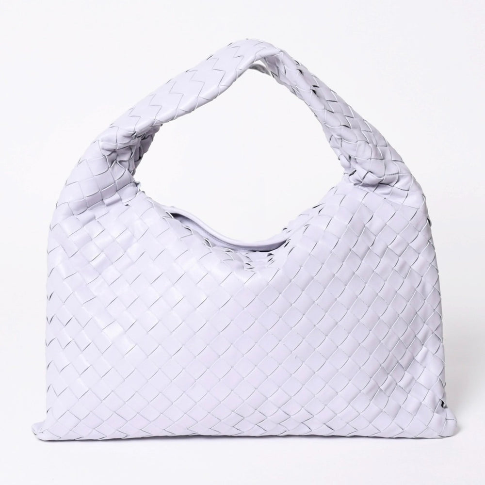 極美品 BOTTEGA VENETA ボッテガヴェネタ スモール ホップ イントレチャート ワンショルダーバッグ レザー パープル 中古 4a006399