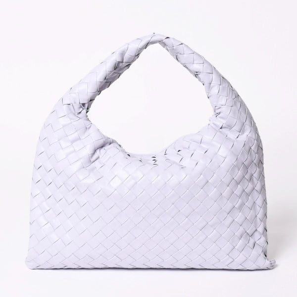 極美品 BOTTEGA VENETA ボッテガヴェネタ スモール ホップ イントレチャート ワンショルダーバッグ レザー パープル 中古 4a006399