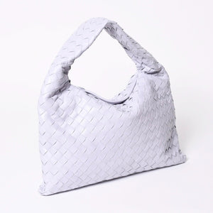 極美品 BOTTEGA VENETA ボッテガヴェネタ スモール ホップ イントレチャート ワンショルダーバッグ レザー パープル 中古 4a006399