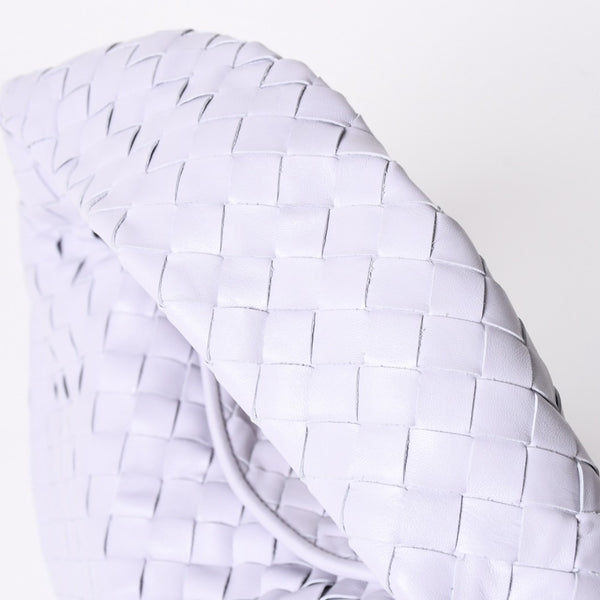 極美品 BOTTEGA VENETA ボッテガヴェネタ スモール ホップ イントレチャート ワンショルダーバッグ レザー パープル 中古 4a006399