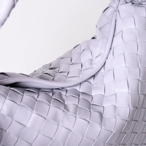 極美品 BOTTEGA VENETA ボッテガヴェネタ スモール ホップ イントレチャート ワンショルダーバッグ レザー パープル 中古 4a006399