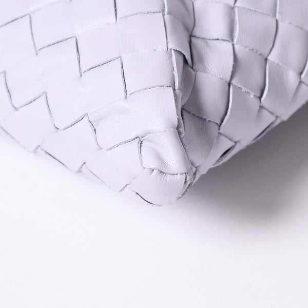 極美品 BOTTEGA VENETA ボッテガヴェネタ スモール ホップ イントレチャート ワンショルダーバッグ レザー パープル 中古 4a006399