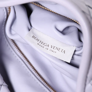 極美品 BOTTEGA VENETA ボッテガヴェネタ スモール ホップ イントレチャート ワンショルダーバッグ レザー パープル 中古 4a006399