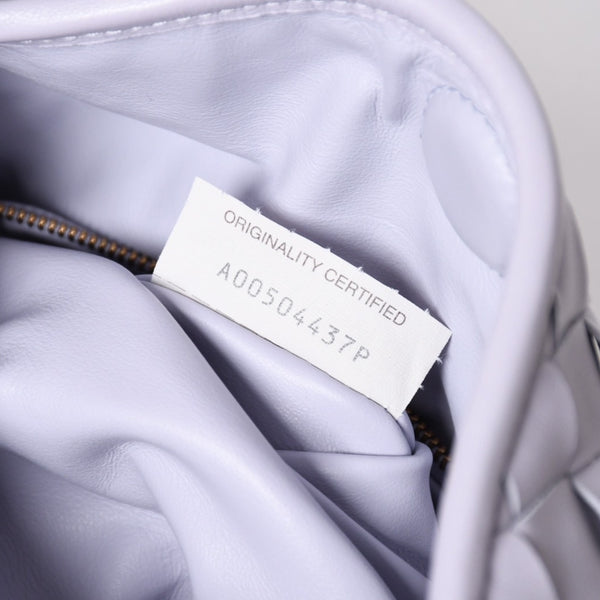 極美品 BOTTEGA VENETA ボッテガヴェネタ スモール ホップ イントレチャート ワンショルダーバッグ レザー パープル 中古 4a006399