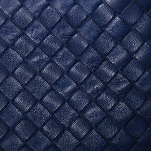 極美品 BOTTEGA VENETA ボッテガヴェネタ ガルダ イントレチャート トートバッグ レザー ネイビー ブルー 179320 中古 4a006677