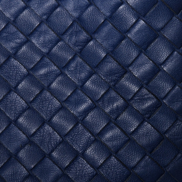 極美品 BOTTEGA VENETA ボッテガヴェネタ ガルダ イントレチャート トートバッグ レザー ネイビー ブルー 179320 中古 4a006677