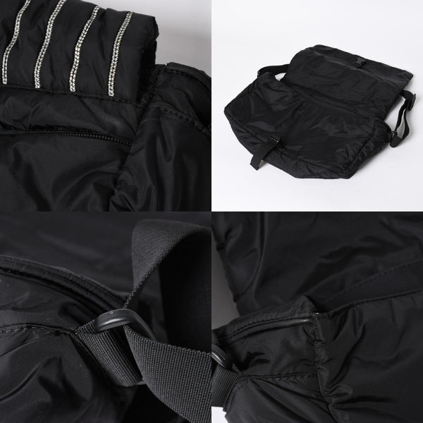 極美品 CHANEL シャネル スポーツライン ナイロン メッセンジャーバッグ A32807 キルティング 10番台 ブラック ココマーク 中古 4a006584