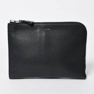 TOM FORD トムフォード クラッチバッグ セカンドバッグ クラッチバッグ H0355P 026 AAD ネイビー レザー シルバー金具 美品 中古 4a006585