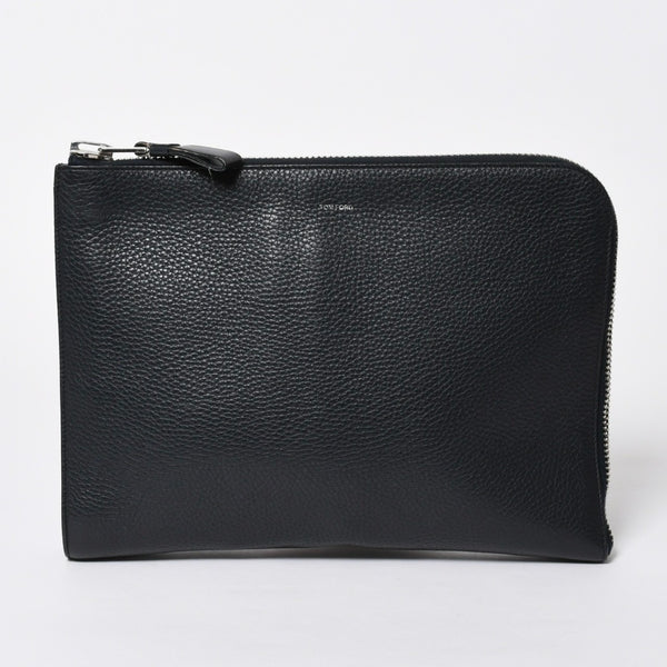 TOM FORD トムフォード クラッチバッグ セカンドバッグ クラッチバッグ H0355P 026 AAD ネイビー レザー シルバー金具 美品 中古 4a006585