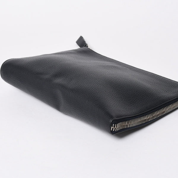 TOM FORD トムフォード クラッチバッグ セカンドバッグ クラッチバッグ H0355P 026 AAD ネイビー レザー シルバー金具 美品 中古 4a006585