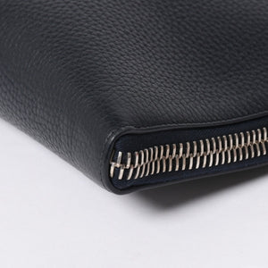 TOM FORD トムフォード クラッチバッグ セカンドバッグ クラッチバッグ H0355P 026 AAD ネイビー レザー シルバー金具 美品 中古 4a006585