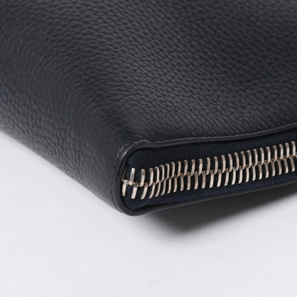 TOM FORD トムフォード クラッチバッグ セカンドバッグ クラッチバッグ H0355P 026 AAD ネイビー レザー シルバー金具 美品 中古 4a006585