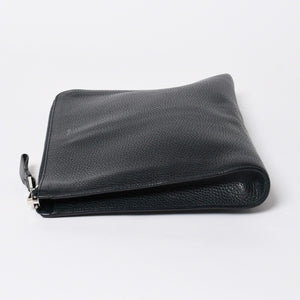 TOM FORD トムフォード クラッチバッグ セカンドバッグ クラッチバッグ H0355P 026 AAD ネイビー レザー シルバー金具 美品 中古 4a006585