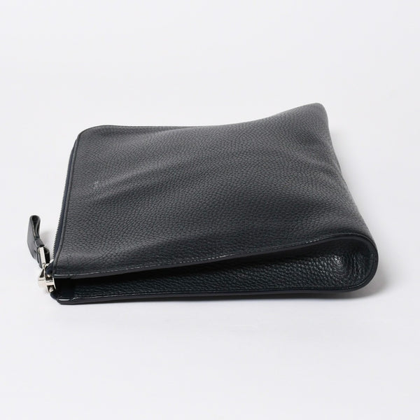 TOM FORD トムフォード クラッチバッグ セカンドバッグ クラッチバッグ H0355P 026 AAD ネイビー レザー シルバー金具 美品 中古 4a006585