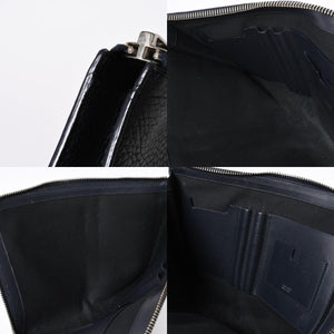TOM FORD トムフォード クラッチバッグ セカンドバッグ クラッチバッグ H0355P 026 AAD ネイビー レザー シルバー金具 美品 中古 4a006585