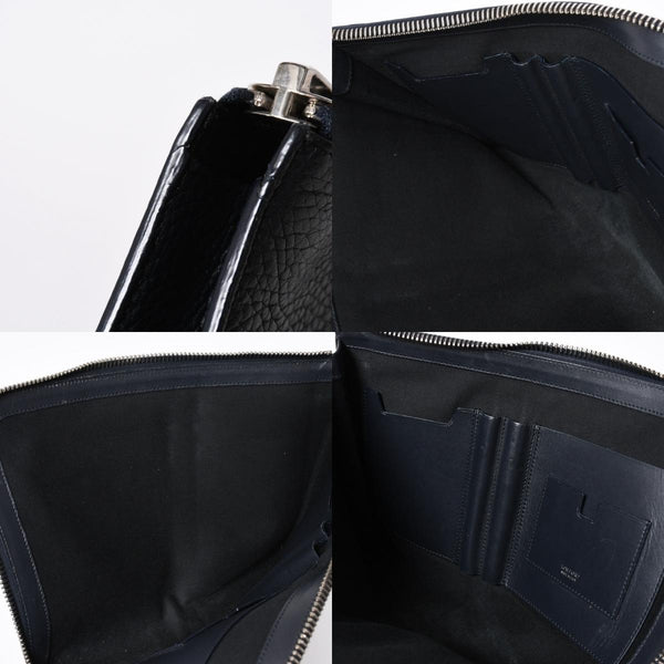 TOM FORD トムフォード クラッチバッグ セカンドバッグ クラッチバッグ H0355P 026 AAD ネイビー レザー シルバー金具 美品 中古 4a006585