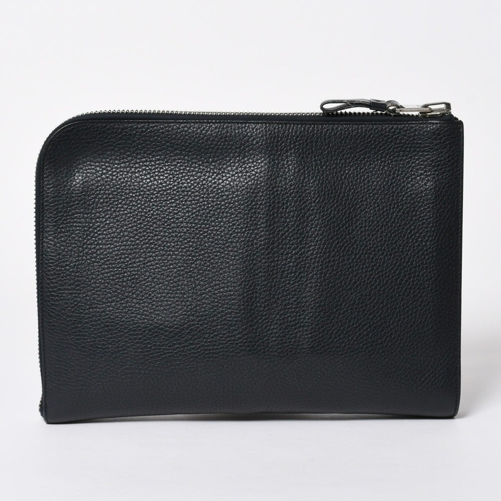 TOM FORD トムフォード クラッチバッグ セカンドバッグ クラッチバッグ H0355P 026 AAD ネイビー レザー シルバー金具 美品 中古 4a006585
