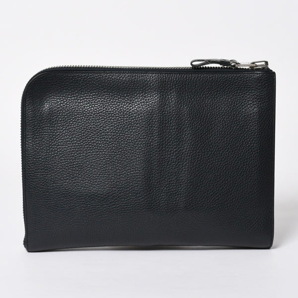 TOM FORD トムフォード クラッチバッグ セカンドバッグ クラッチバッグ H0355P 026 AAD ネイビー レザー シルバー金具 美品 中古 4a006585