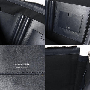 TOM FORD トムフォード クラッチバッグ セカンドバッグ クラッチバッグ H0355P 026 AAD ネイビー レザー シルバー金具 美品 中古 4a006585