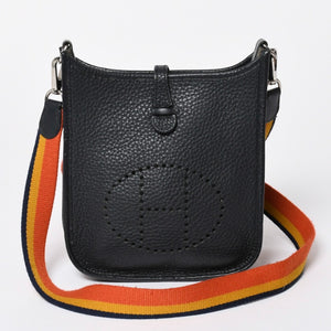 極美品 HERMES エルメス EVELYNE TPM エヴリン TPM ショルダーバッグ T刻印 トリヨンクレマンス ブラック 2015年製 シルバー金具 中古 4a006777