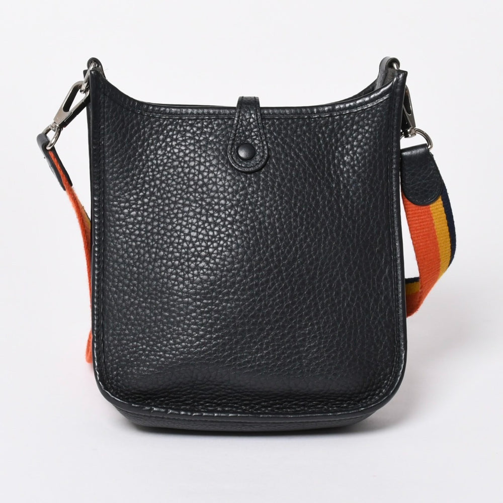 極美品 HERMES エルメス EVELYNE TPM エヴリン TPM ショルダーバッグ T刻印 トリヨンクレマンス ブラック 2015年製 シルバー金具 中古 4a006777