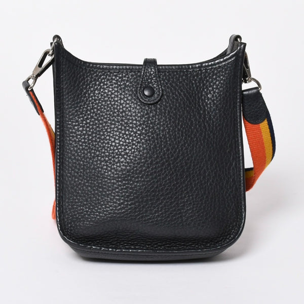 極美品 HERMES エルメス EVELYNE TPM エヴリン TPM ショルダーバッグ T刻印 トリヨンクレマンス ブラック 2015年製 シルバー金具 中古 4a006777