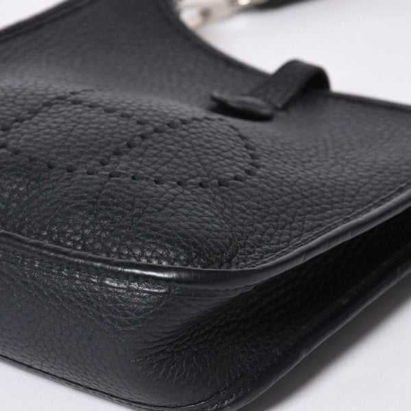 極美品 HERMES エルメス EVELYNE TPM エヴリン TPM ショルダーバッグ T刻印 トリヨンクレマンス ブラック 2015年製 シルバー金具 中古 4a006777